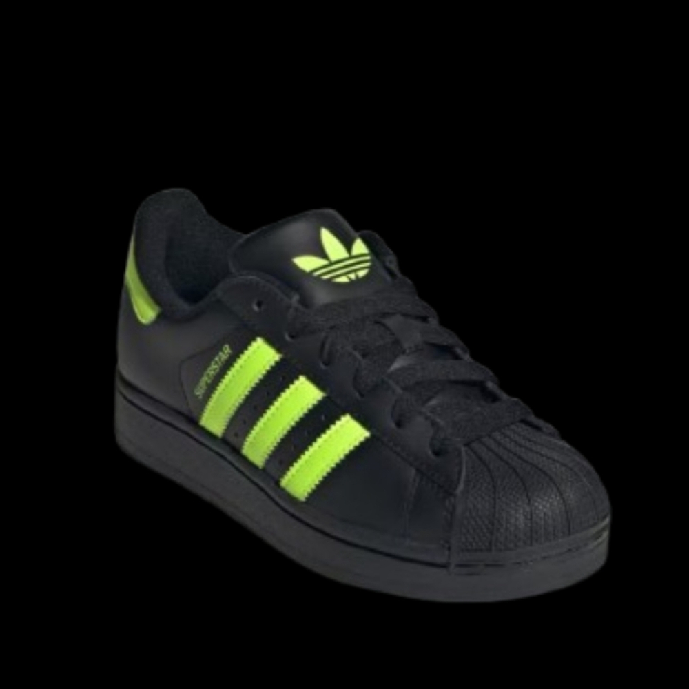 Adidas Originals Superstar 2 Womens Size 7.5/Kids 6.5 Black Signal Green